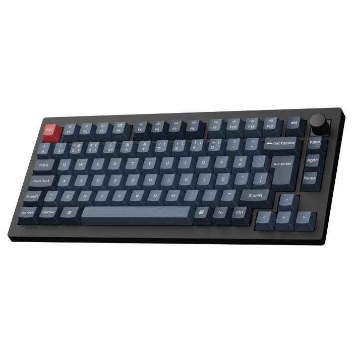 Teclado Keychron V1 Max 75% Wireless Mecânico Preto - Switch Brown