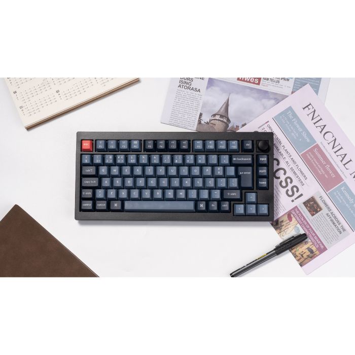 Teclado Keychron V1 Max 75% Wireless Mecânico Preto - Switch Brown