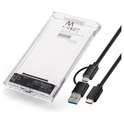 Imagem de Caixa Externa 2,5" SATA Ewent EW7064 Transparente USB3.2 Type-A/Type-C