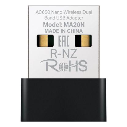 Imagem de Adaptador de Rede USB Wireless Mercusys AC650 Nano Dual Band WiFi 5 - MA20N