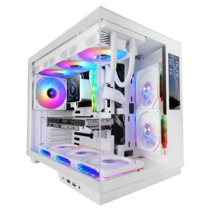 Imagem de Caixa Mars Gaming MC-MIRAGE c/ Visor Branca (ATX) (Vidro Temperado)