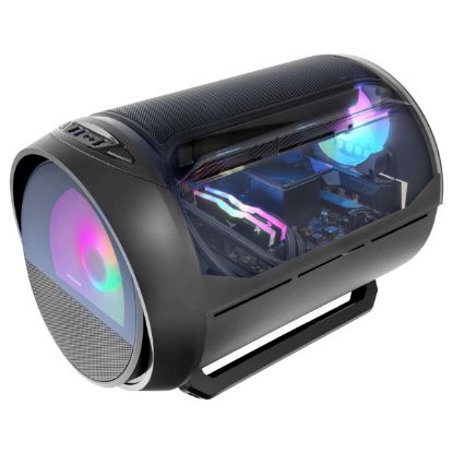 Imagem de Caixa Mars Gaming MC-CYLON Cilíndrica Preta (Micro-ATX) (Vidro Temperado)