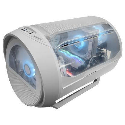 Imagem de Caixa Mars Gaming MC-CYLON Cilíndrica Branca (Micro-ATX) (Vidro Temperado)