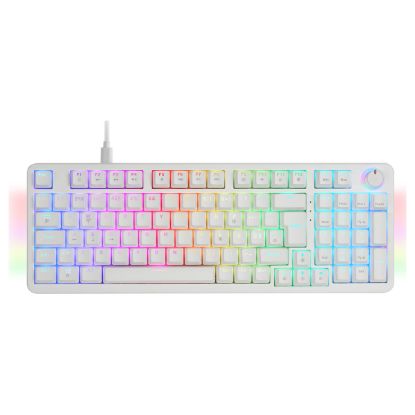 Imagem de Teclado Mars Gaming MKPRO Mecânico RGB Branco - Switch SNK Yellow (PT)