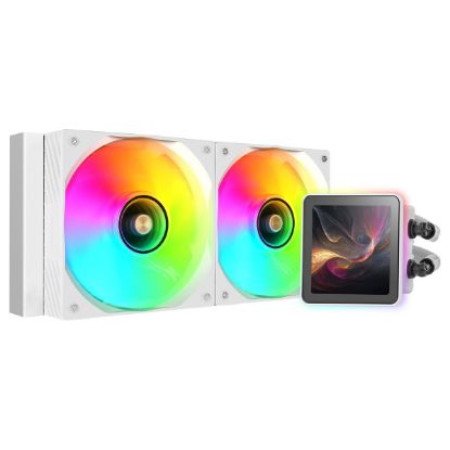 Imagem de Cooler CPU Mars Gaming MLVISIONPRO240W LCD ARGB Infinity Mirror Liquid Branco