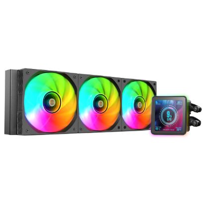 Imagem de Cooler CPU Mars Gaming MLVISIONPRO360 LCD ARGB Infinity Mirror Liquid Preto