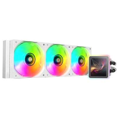 Imagem de Cooler CPU Mars Gaming MLVISIONPRO360W LCD ARGB Infinity Mirror Liquid Branco