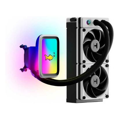 Imagem de Cooler CPU Hyte THICC Q60 LCD QRGB Liquid Preto/Branco