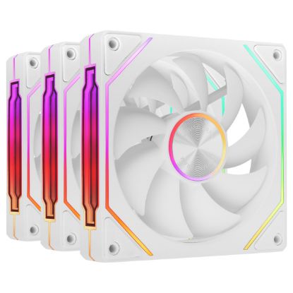 Imagem de Ventoinha 120mm Mars Gaming LinkFinityKit2 Mirror ARGB PWM Branca (Pack3)