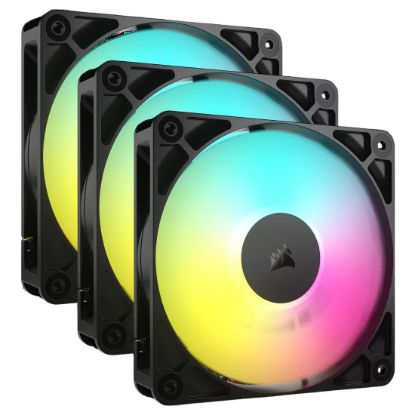 Imagem de Ventoinha 120mm Corsair RS120-R ARGB PWM Preta (Pack3)