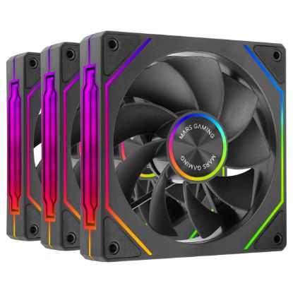 Imagem de Ventoinha 120mm Mars Gaming MF-LINKFINITYKIT2R ARGB PWM Preta (Pack3)