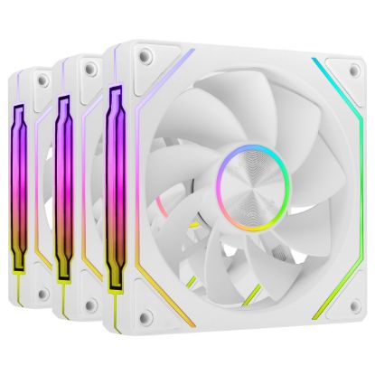 Imagem de Ventoinha 120mm Mars Gaming MF-LINKFINITYKIT2RW ARGB PWM Branca (Pack3)