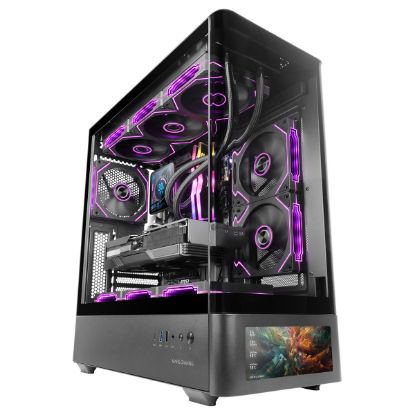Imagem de Caixa Mars Gaming MC-LCD PRO c/ Visor Preta (ATX) (Vidro Temperado)