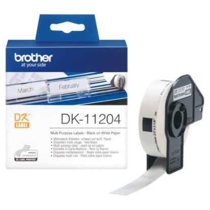 Imagem de Rolo de Etiquetas Brother DK11204 400 Etiquetas pré-cortadas - 17x54mm