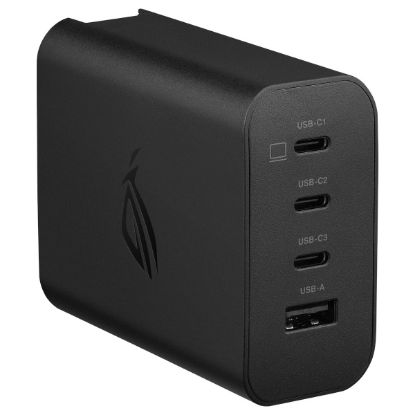 Imagem de Carregador de Tomada Asus ROG 1 Porta USB + 3 Portas Type-C GaN  140W Preto
