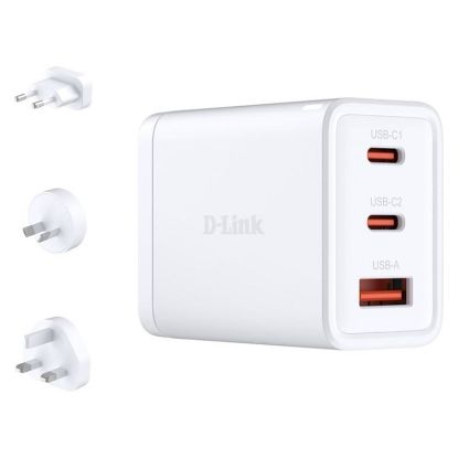 Imagem de Carregador de Tomada D-Link 2 Portas Type-C + 2 Portas USB DCP-651 GaN 65W Branco
