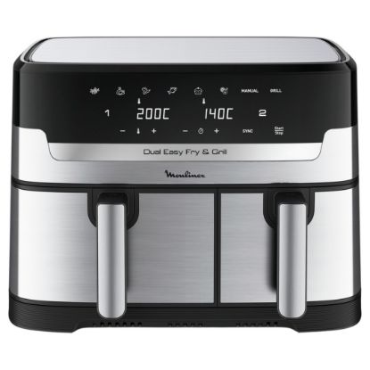 Imagem de Fritadeira Ar Quente Moulinex Easy Fry & Grill Dual 8.3L - 2450W Cinza