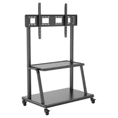 Imagem de Suporte Chão Móvel p/ Ecrã 55"/120" Ewent EW1541 c/ Prateleira Preto