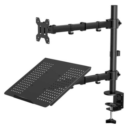 Imagem de Suporte Mesa Articulado p/ Ecrã 13"/27" 1Life Preto c/ Prateleira