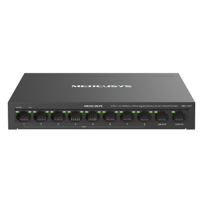 Imagem de Switch de Rede Mercusys 10 Portas 10/100Mbps 8xPoE+/2× Gigabit - MS110CP