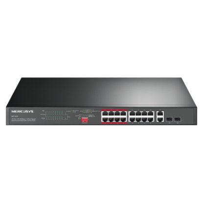 Imagem de Switch de Rede Mercusys 16 Portas 10/100Mbps/2x Gigabit 16xPoE+ - MS118CP