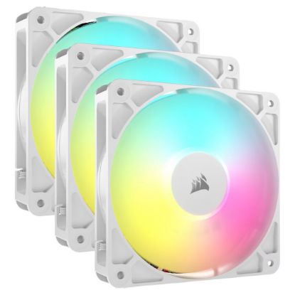 Imagem de Ventoinha 120mm Corsair RS120-R ARGB PWM Branca (Pack3)