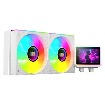 Imagem de Cooler CPU Mars Gaming ML-VISIONII240W LCD ARGB Liquid Branco