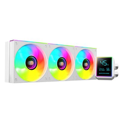 Imagem de Cooler CPU Mars Gaming ML-LCDPRO360W LCD ARGB Liquid Branco
