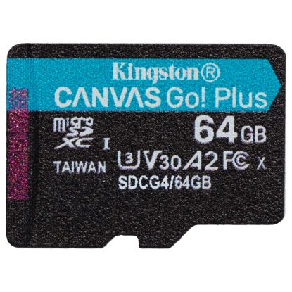 Imagem de MicroSD Kingston 64Gb Class10 (U3) A2 FullHD Canvas Go! Plus 200MB/s + AdaptadorSD
