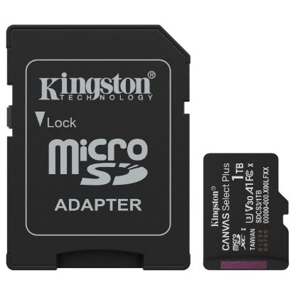 Imagem de MicroSD Kingston 1TB Class10 (U3) A1 FullHD Canvas Select Plus 150MB/s + AdaptadorSD