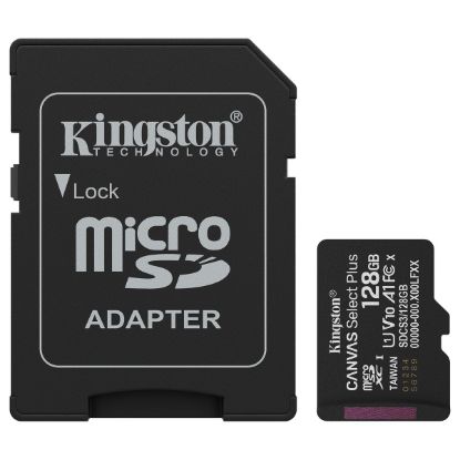 Imagem de MicroSD Kingston 128Gb Class10 (U3) A1 FullHD Canvas Select Plus 150MB/s + AdaptadorSD