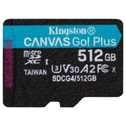 Imagem de MicroSD Kingston 512Gb Class10 (U3) A2 FullHD Canvas Go! Plus 200MB/s + AdaptadorSD