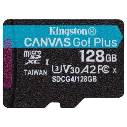 Imagem de MicroSD Kingston 128Gb Class10 (U3) A2 FullHD Canvas Go! Plus 200MB/s + AdaptadorSD