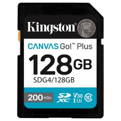 Imagem de Secure Digital Kingston 128Gb Class10 (U3) 4K 200MB/s Canvas Go! Plus