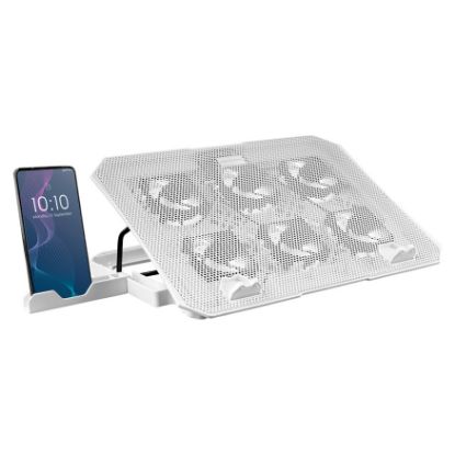 Imagem de Base Refrigeração Mars Gaming MNBC23 16" LED Azul + 2x USB + Stand Branco