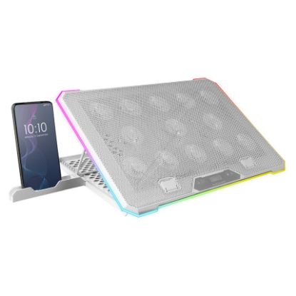 Imagem de Base Refrigeração Mars Gaming MNBC13 17" Ajustável ARGB + Stand Branco