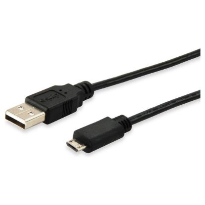 Imagem de Cabo MicroUSB p/ USB2.0 Equip Preto - 1Mtr