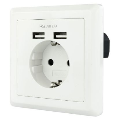 Imagem de Tomada de Parede Encastre NanoCable c/ 2x Portas USB