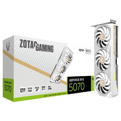 Imagem de Placa Gráfica ZOTAC GeForce RTX 5070 AMP WHITE 12GB DLSS4