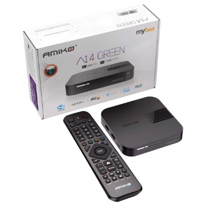 Imagem de Box Android IPTV Amiko A14 Green 16GB/2GB 4K