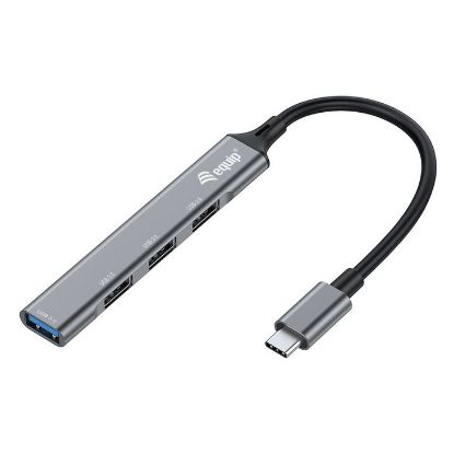 Imagem de Hub Type-C 3 Portas USB2.0 + 1 Porta USB3.0 Equip Preto