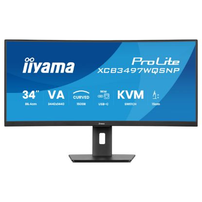 Imagem de Monitor iiyama 34" ProLite XCB3497WQSNP-B1 VA UWQHD 21:9 Curvo 100Hz FreeSync Premium (4ms)
