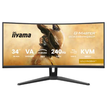 Imagem de Monitor iiyama 34" G-Master GCB3486WQSCP-B1 VA UWQHD 21:9 Curvo 240Hz FreeSync Premium HDR400 (0.4ms)
