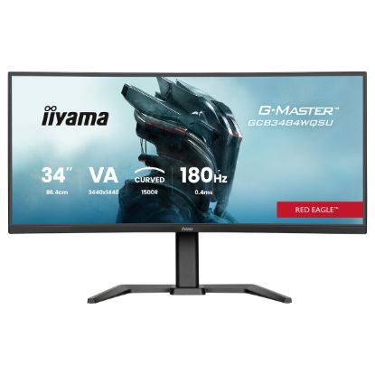 Imagem de Monitor iiyama 34" G-Master GCB3484WQSU-B1 VA UWQHD 21:9 Curvo 180Hz FreeSync Premium HDR400 (0.4ms)
