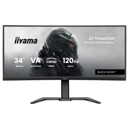 Imagem de Monitor iiyama 34" G-Master GCB3482WQSU-B1 VA WQHD 21:9 Curvo 120Hz FreeSync Premium HDR400 (0.6ms)