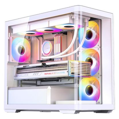 Imagem de Caixa Jonsbo D300 Branca (Micro-ATX) (Vidro Temperado)