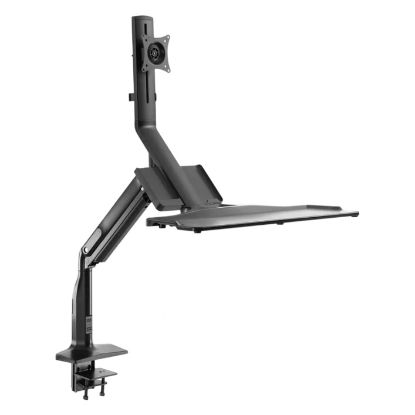 Imagem de Suporte Mesa Articulado p/ Ecrã 17"/32" Napofix SW6100 Preto c/ Prateleira
