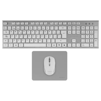 Imagem de Teclado e Rato Wireless + Tapete Tacens Branco (PT)