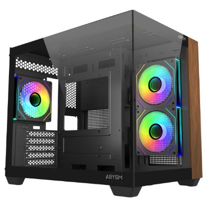Imagem de Caixa Abysm Danuve Sava Nature 285C Preta (Micro-ATX) (Vidro Temperado)