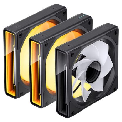 Imagem de Ventoinha 120mm Jonsbo ZK-120B Reverse ARGB PWM Preta (Pack3)
